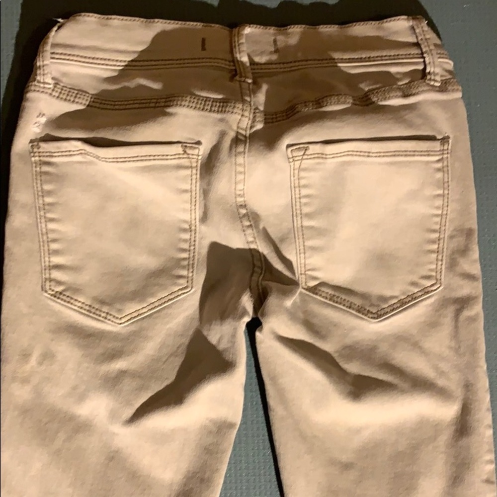 Free People beige, low-rise, skinny jeans